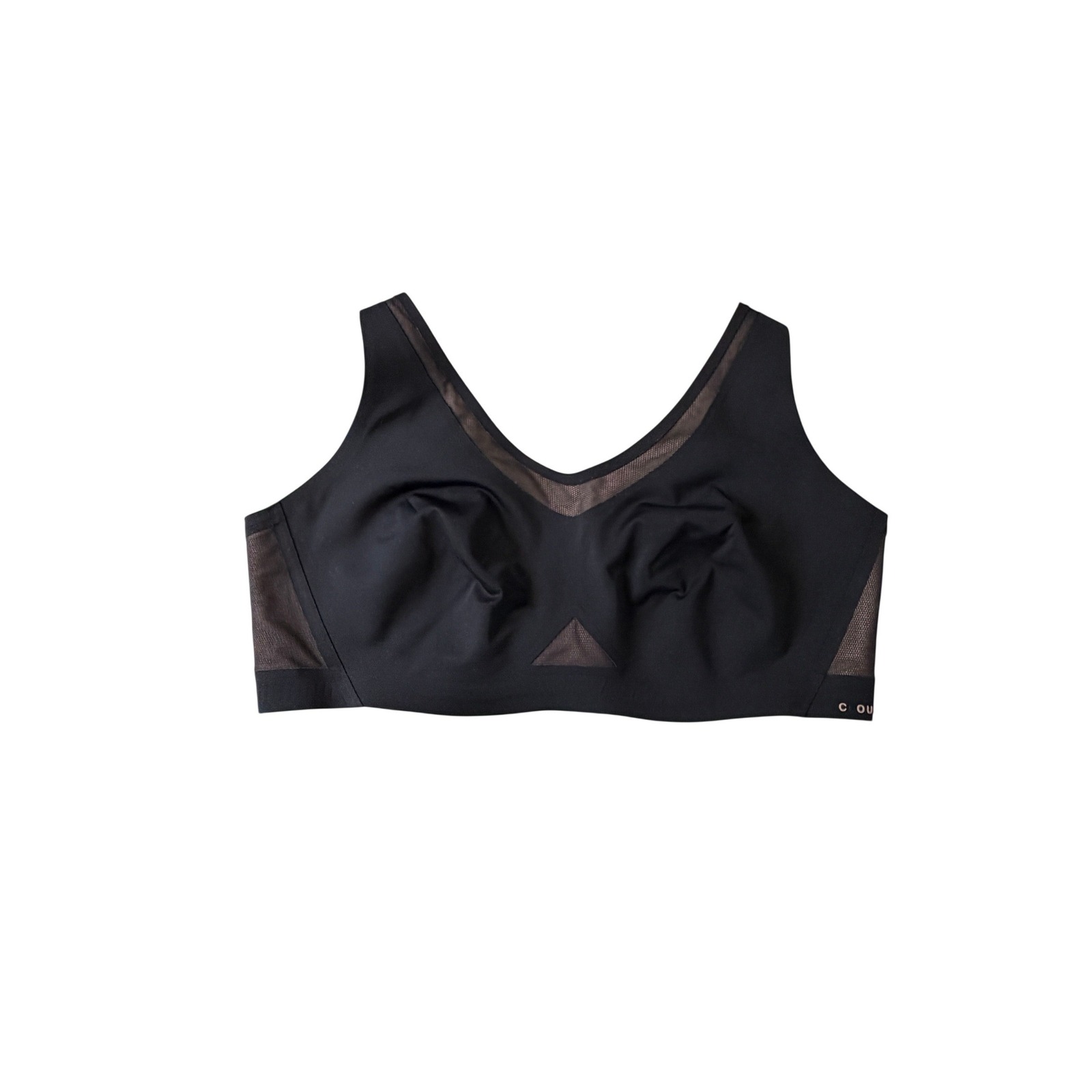Honeylove Crossover Bra Black Mesh Wireless Support Size 1x